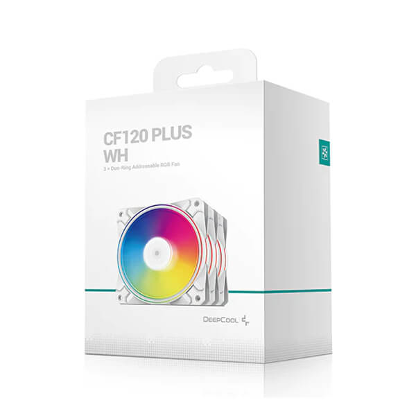 Deepcool CF120 Plus White 120mm PWM ARGB Cabinet Fan (Triple Pack)